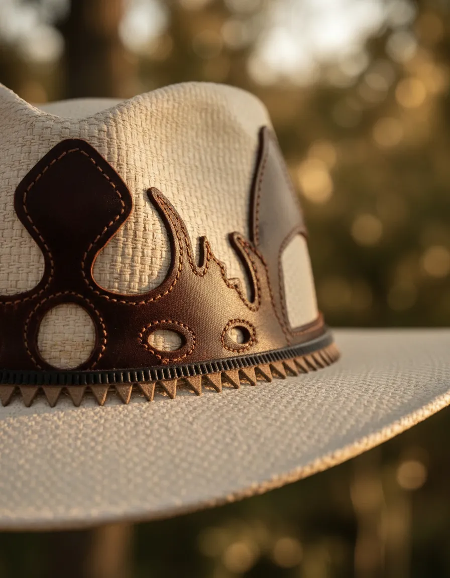 Sombrero de yute y cuero Jucara